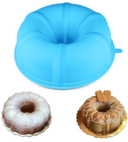 Sidosir Moule à gâteau cannelé original de 25,4 cm, 12 moules en silicone anti-adhésif pour gâteaux