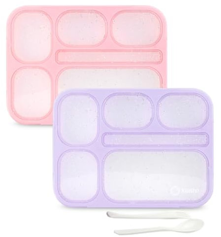 Bento-Box, 2 Stück, rosa und violett, glitzernd
