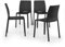 MOBILI FIVER, Stühle Emma, 4er-Set, Schwarz, Made In Italy