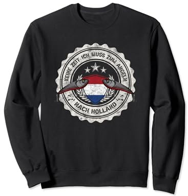 Holland Angeln Niederlande Flagge Angeltour Hecht Angler Sweatshirt