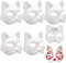 YOUYIKE 5 Stück DIY Katzenmaske, Masken Zum Bemalen, DIY Weiß Leere Maske, Masken Zum Basteln, Lustige Tiermasken, für Halloween Cosplay, Karneval Maske Maskenball auf Partydekorationen