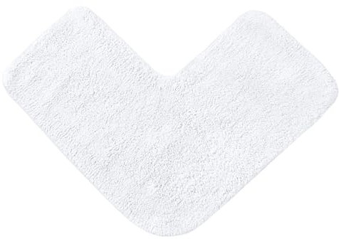 Allure Corner Shower Mat – 100% Cotton L-Shaped Bath Mat Supersoft & Absorbent (White)