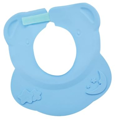 Kinder Badehaube aus Silikon mit Ohrenschutz, Verstellbar, Blau | 1 Stück, Leicht Anzuziehen, Schützt die Augen des Babys, für Kinder und Babys, Praktische Kopfbedeckung