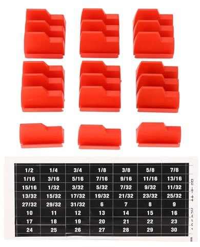 TICFOX Modular Wrench Organizer Holder, 20PCS Capacity Wrench Rack Holder Multifunctional Compact ABS Magnetic Modular Organizer (Red)