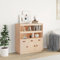 puraday Highboard Wohnzimmer Sideboard 100x40x108,5 cm Massivholz Kiefer Haushaltsschrank Aktenschrank Vorratsschrank mit 2 Offenen Fächern Klassisches Mehrzweckschrank