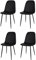 KEKOHOME Juego de 4 sillas de Comedor Nuvola con Patas de Acero Negro Mate, Polipiel Negra