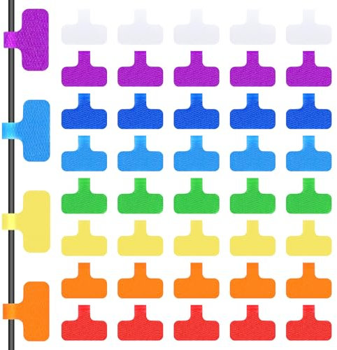 YUXIANLB 40 Pcs Cable Labels Medium, Multi-Color Cord Labels Tags Write on Labels for Organizing Wires and Identification, Multi-Purpose Cable Management Straps for Electronics and Cord Organizer