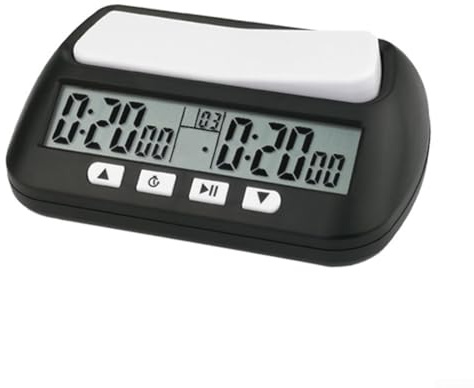 Solaughguy Digitale Schachuhr, tragbarer Schach-Timer, für Brettspiele, professionelle digitale Timer-Uhr, mit Bonus, Verzögerungs- und Countdown-Zeitfunktion (A)