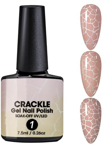 Knistern Nagellack, Crackle Nail Polish, 7,5ml Gothic Gel Nagellack Langanhaltend, Nageldesign Zubehör, Nail Arts Nagellack