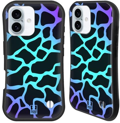 Head Case Designs Cyan Giraffe Mad Prints Hybrid Case Compatible With Apple iPhone 16