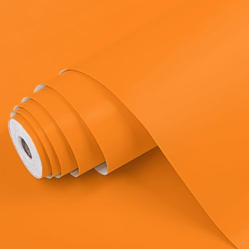 Dimex Klebefolie Uni MATT ORANGE Möbelfolie Dekofolie - Türfolie Küchenfolie Schrankfolie Tischfolie | 45 cm x 1 m