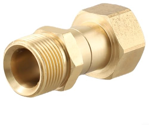 Solaughguy Hochdruckreiniger-Drehgelenk, Messing, M22, 14 mm, Schlauchanschluss, strapazierfähig, M22, 14 mm Gewinde, Drehgelenk, Schlauchverschraubung