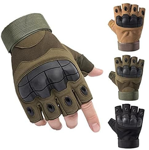Newhope Taktische Halbfinger Handschuhe, Paintball-Fingerlos Handschuhe, Militär Handschuhe für Motorrad Jagd Radfahren Schießen Wandern Camping Handschuhe