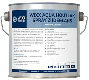 Wixx Aqua Laque pour bois spray satin - 1L - RAL 9010 | Blanc pur