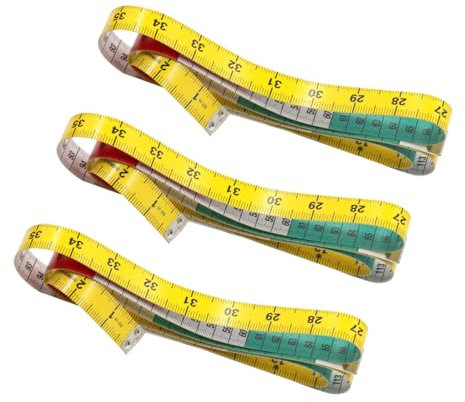 HOMSFOU 3Er Set Maßband einziehbar Messung Flexibles Nählineal hoch Nähen maßkrug messband rinderhaut Tape Measure werkzeug Messgerät für zu Hause Nanosynthetisches Rindsleder Colorful