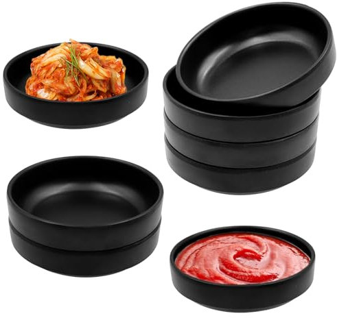 POPAPIE 8 Pièces Bols à Sauce,Mini Bols à Trempette,Soucoupes à Trempette,Böls à Tapas et Sauces,Coupelle Aperitif pour Desserts Ketchup Snacks Toutes Sortes D'épices Condiment (Noir)