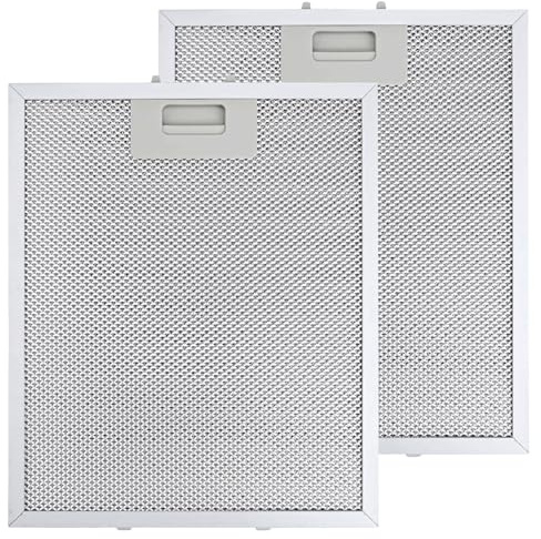 BlueXP 2 pièces 260mm x 230mm Filtre Hotte Aspirante pour Hotte Aspirante AEG Blancs Grande Capacité de Stockage d'huile Résistance aux Hautes Températures Pièce de Rechange 5 Couches