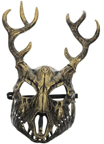 FUNOMOCYA Realistische Halloween Hirschgeweih Maske für Erwachsene Abnehmbare Hörner Vielseitig für Maskenbälle Theater und Kostümpartys Auffälliges Design Praktische Aufbewahrung