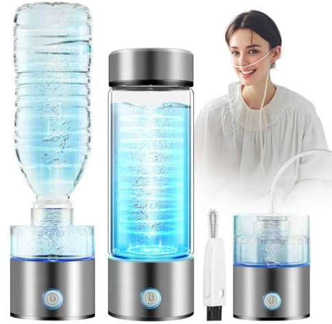 IUHFSIFS 3 in 1 4.0 Upgrade Hydrogen Water Bottle【0 Chlorine & 0 Ozone & 0 Heavy Metals】【 Hydrogen Content 3000PPB】Hydrogen Water Bottle with Hydrogen Absorption Device, 2 Brush
