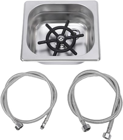 Kelawoly Automatic Pitcher Rinser, Stainless Steel Embedded Space Saving Cup Washer with High Pressure Rinsing, for Home Commercial Use (Silver)