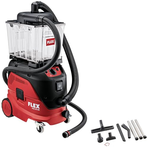 Flex Sicherheitssauger VCE 33 M AC-Set + Vorabscheider VCE-PS 25 Cylone (rot, Sicherheitssauger mit automatischer Filterabreinigung, 30 l, Klasse M Industriestaubsauger, Handwerkersauger) 535137
