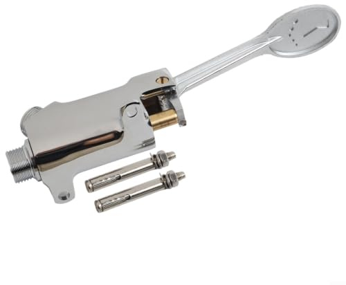 Risveglio Igienico pedale valvola lavandino ospedalieri, per rame resistente e per rubinetto in acciaio inox accessorio con porte G1/2 pollici, finitura argento