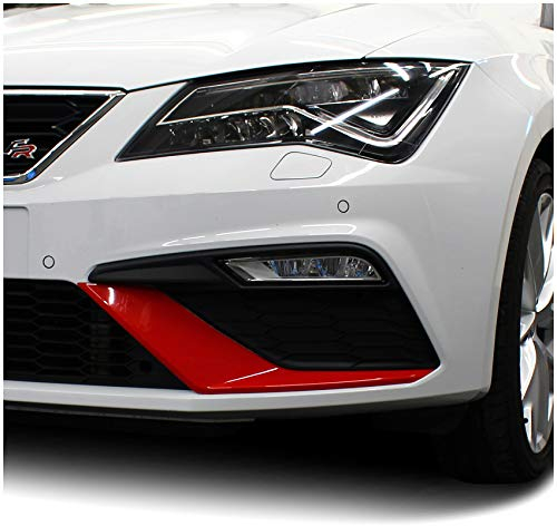 Folie Dekor für Spoiler Flap Wing Stoßstange Front Splitter Selbstklebend Passgenau Kfz Auto Zubehör (Rot, Facelift (D049))