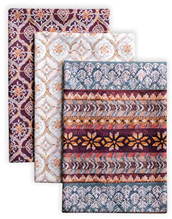 Maison d' Hermine Fair Isle 100% Baumwolle Set von 3 Multi-Purpose Küchenhandtuch | Bar Handtücher | Thanksgiving/Weihnachten (50cm X 70cm)
