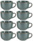 Set of 8 Large Blue Mugs 400ml Distressed Tea/Coffee/Hot Chocolate Stoneware Coffee Cups Spring Summer Wedding Anniversary Housewarming Kitchen Gift