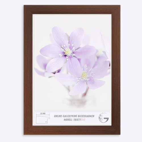 Online-GalleryKing OGK Thirtyfive Bilderrahmen 15x25 cm Wenge mit MDF Holzrahmen vollummantelt, entspiegeltes Anti-Reflex Kunstglas und HDF Rückwand - Fotorahmen für Hoch- und Querformat
