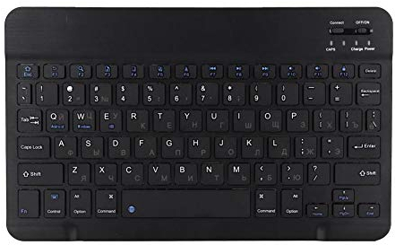 Russisches Englisch 10,1 Tastatur, dünne und extrem breite 80-Tasten-Bluetooth-Tastatur aus Aluminiumlegierung, leichte wasserdichte, staubdichte, energiesparende Tastatur für