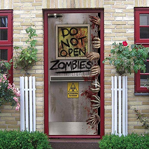 JYXJJKK Türtapete Türposter 3D Tapete PVC Fototapete Horror Arbeitskraft Kreativität blutiger Handabdruck 77x200 cm für Badezimmer Küche Schlafzimmer Deko Selbstklebende Bild Poster für Türen