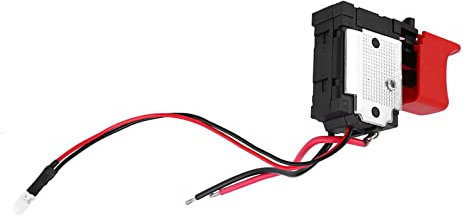 Pièces de rechange Interrupteur à gâchette de commande de perceuse à main électrique à vitesse réglable Assemblage facile Noir DC 7.2V-24V 16A CW/CCW Outil électrique à bouton-poussoir