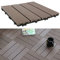 Lote de 11 baldosas de jardín para exteriores de 30 x 30 cm, compuesto de madera y plástico, revestimiento de suelo exterior (11 tejas #4)