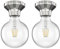 ledscom.de 2 Stück LED Deckenleuchte Elektra Porzellan silber Kugel inkl. E27 G125 Lampe warm-weiß 838lm