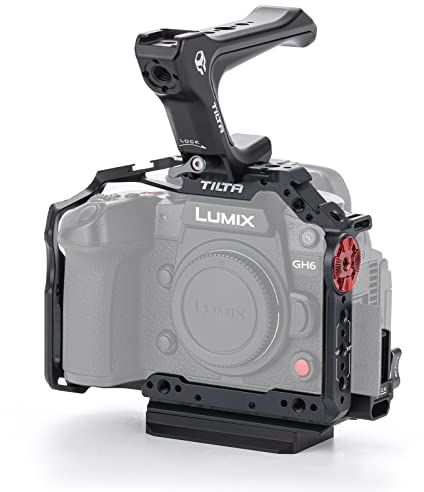 Tilta GH6/GH7 Käfig, Camera Cage Kamerakäfig Kompatibel mit GH6/GH7 Basic Kit mit NATO-Griff, HDMI-Klemmbefestigung, Schwarz TA-T15-A-B