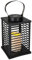 Spetebo Solar Laterne eckig inkl. LED Kerze - 25 cm - Gartenleuchte in Rattan Optik schwarz - Deko Lampe Garten Balkon Terrasse Außen