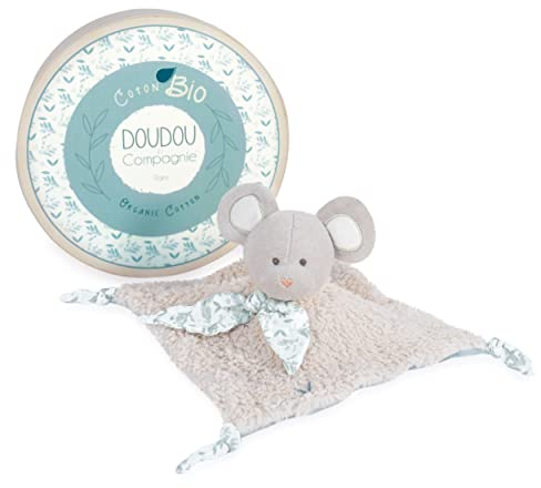 Doudou et Compagnie - Doudou Souris - Doudou Bio - Grise - 25 cm - DOUDOU BOTANIC BIO - DC3968