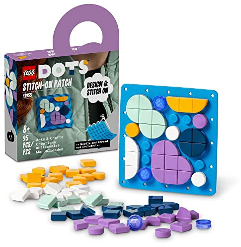 LEGO DOTS Stitch-on Patch 41955 DIY Craft Decoration Building Toy Set for Girls, Boys, and Kids Ages 8+; Customizable Fashion Kit for Arts-and-Crafts Fans (95 Pieces)