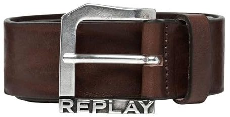 Replay Herren Gürtel aus Leder, Fade Tobacco 117 (Braun), 100