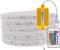 Wisada RGB LED Streifen, 4M 220V SMD5050 60LEDs/m Flexibel Bunt Streifen,Multi-Farbwechsel LED Lichtleisten Lichtband mit 24 Tasten Fernbedienung & 1000W RGB Wasserdichte Regler für Wohnzimmer, Balkon
