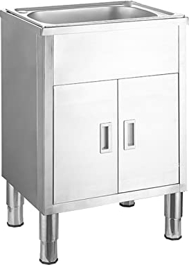 FUMANYI Fregadero Cocina Industrial con Armario,Fregadero Exterior Jardin Fregadero Cocina 1 Senos con Dispensador De Jabón Fácil De Limpiar E Instalar, Talla 52 * 38cm