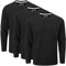 Charles Wilson 3 Pack Long Sleeved Plain Crew Neck T-Shirt (XXL, Black (0822))