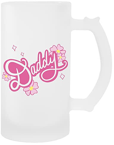 GUNMANT Daddy Floral Transparente Cerveza Taza Con Mango Beer Mug With Handle