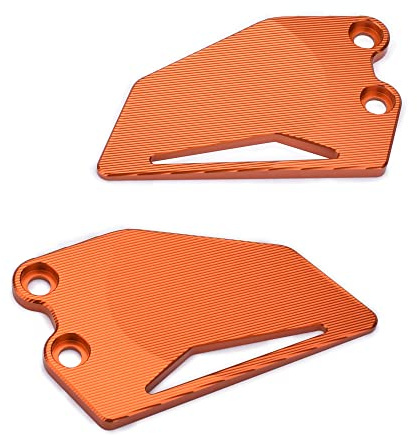 Accessoires de moto avant et arrière - Repose-pieds arrière - Plaques de protection compatibles avec KTM Duke 390 2017 18 19 20 21 2022 ; Duke 250 2019 2020 2021 2022 (orange, avant)