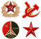 Ximimark 4 PCS Red Star Hammer Falce Smalto Pin Retro URSS Simbolo Spilla Unione Sovietica Marxismo Logo Gioielli, Metallo, Senza pietra