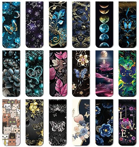 PAIVSUN Lesezeichen Magnetisch 18 Stück, Magnetische Lesezeichen Kinder, Lesezeichen Magnetisch für Lehrer, Studenten, Buchliebhaber, Schule Heimbürobedarf