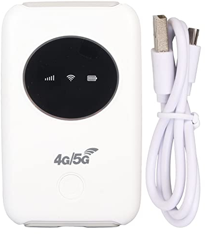 Hotspot WiFi Mobile, Router WiFi 5G Sbloccato 4G LTE Portatile USB 300 Mbps con Slot per Scheda SIM, Router da Viaggio con Batteria da 3200 mAh