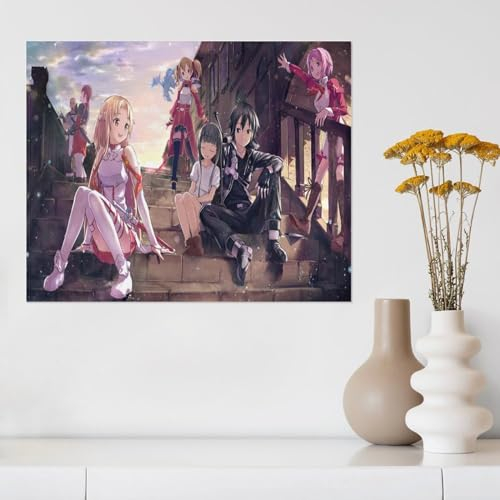 Puzzle 1000 Teile,Anime Sword Art Online Puzzle,Papp- Adult Toys Dekompressionsspiel(38x26cm)-Z60