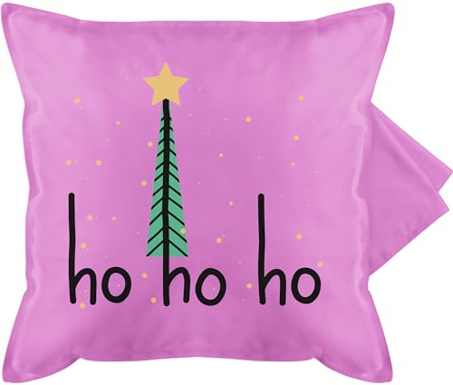 Shirtracer Kissenbezug - Weihnachtskissen Christmas Geschenke - Ho Ho Ho Motiv I Weihnachtsmotiv - 50 x 50 cm - Pink - Kissen Weihnachten Weihnachts-Kissen weihnacht hohoho kissenbezüge
